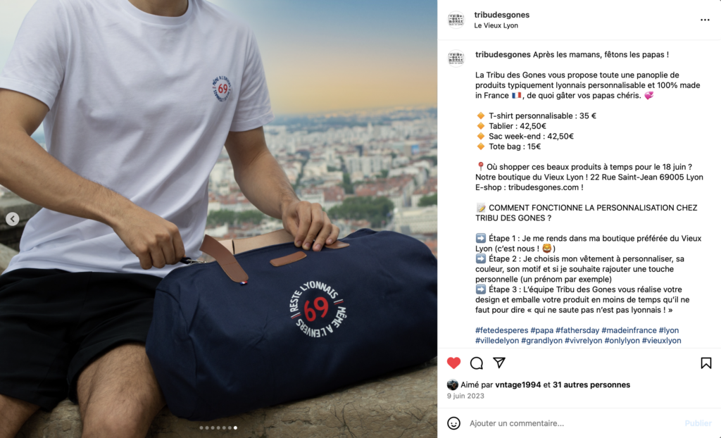 Post Instagram pour Tribu des Gones, à fourvière dans le Vieux Lyon (69)